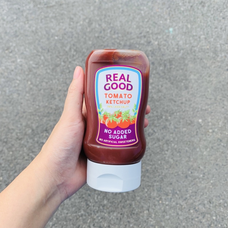 🍅🍅78% Less salted ซอสมะเขือเทศ Real Good จากอังกฤษ No sugar added Tomato Ketchup ไม่ผสมน้ำตาลเพิ่ม d