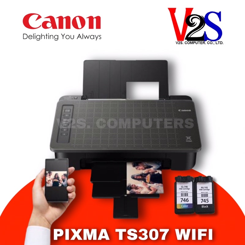 Canon PIXMA รุ่น TS307a Wi-Fi Printer (ปริ้นเตอร์)  มีหมึพร้อมใช้งาน ประกันศูนย์ 1 ปี