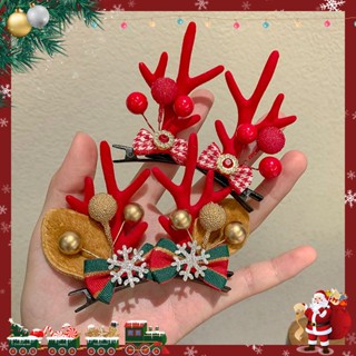 Online celebrity Christmas elk angle hairpin womens 2022 new side clip hair accessories performance photo hairpin childrens clip