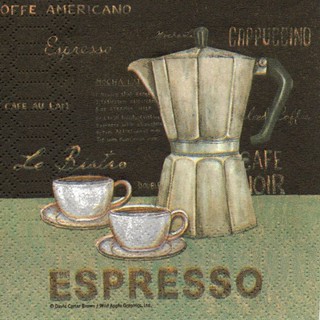 Pladao Napkin ภาพกาแฟ Espresso Bar Vintage Coffee กระดาษ แนพกิ้น สำหรับงานศิลปะ เดคูพาจ decoupage ขนาด M 25x25