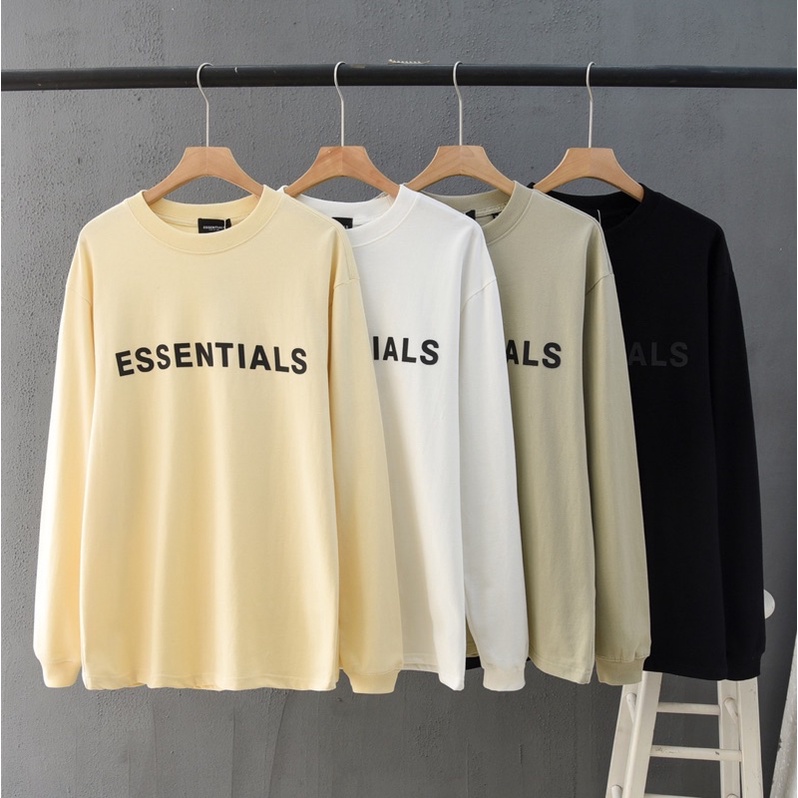 เสื้อยืดแขนยาว ESENTIALS วัสดุผ้าฝ้าย tici หนา