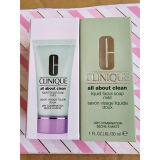 ถูกที่สุด Clinique Liquid Facial Soap Mild 30ml ของใหม่ ป้ายไทย **ราคาพิเศษ 99 บาท**