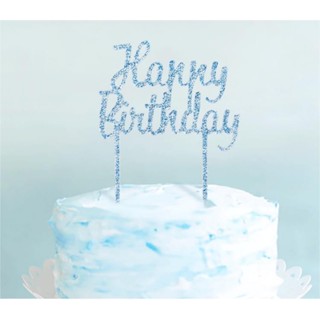 Happy Birthday วีเนียร์คัพเค้ก สีชมพู สําหรับตกแต่งเค้กวันเกิดเด็ก