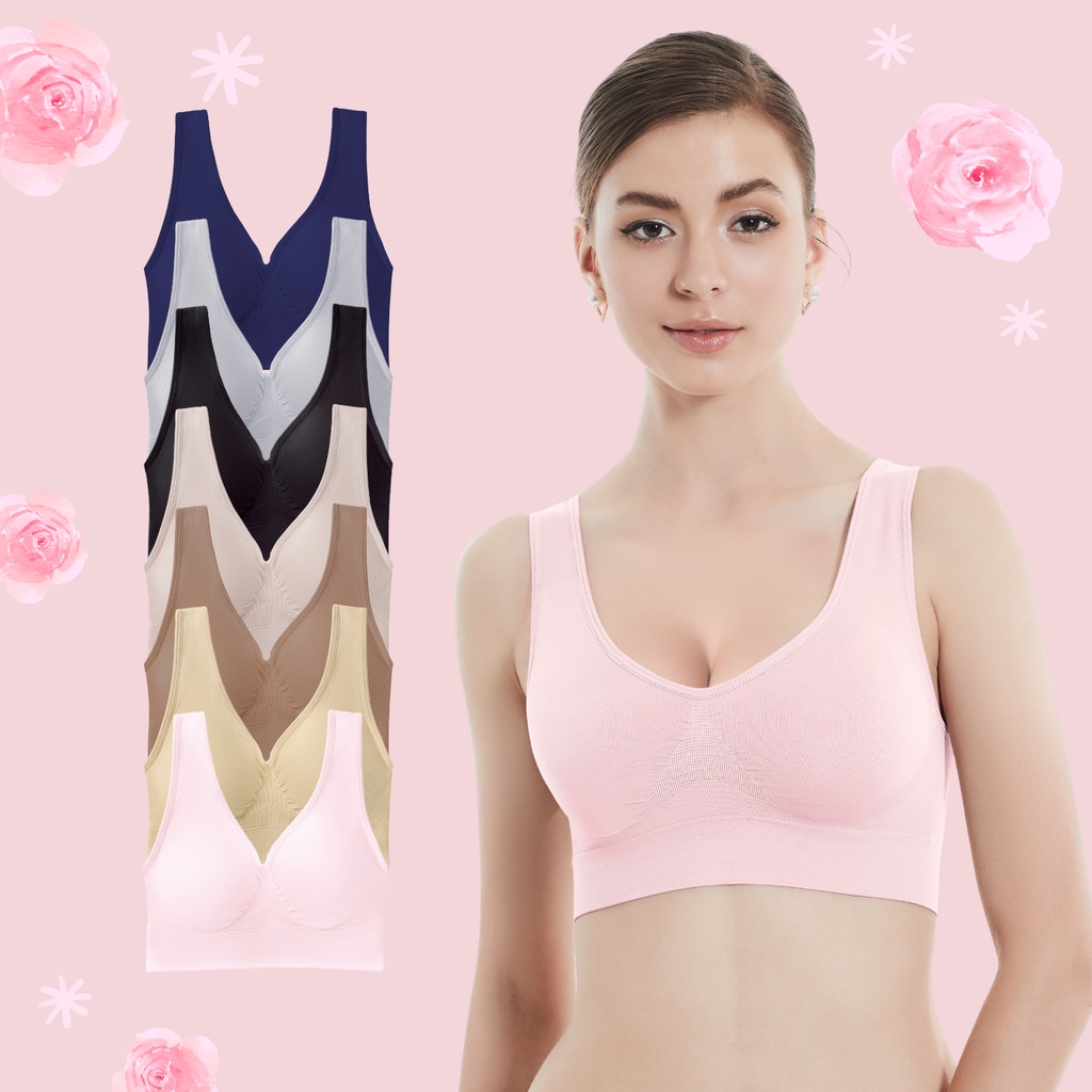 CHERILON Seamless Bra เสื้อใน เชอรีล่อน บราไร้โครง ลดปวดหลัง ปวดไหล่ โอบกระชับ จ