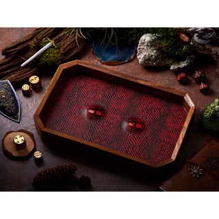 BEHOLDER Dice Tray | Red Leather &amp; Red eye | Octagon Dice Tray | Faux Leather | RPG Dice Tray | DnD Dice tray | D&amp;D Dice