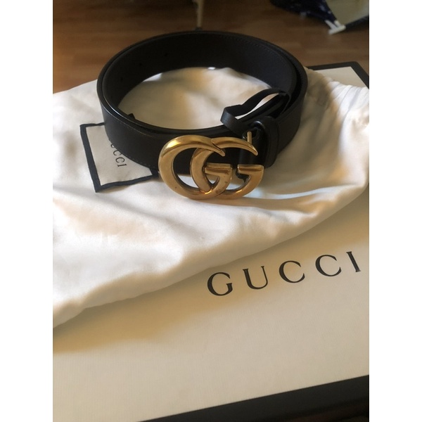 Gucci belt double G 3 cm. มือ2 แท้ 100%