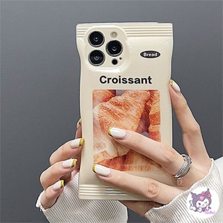 🌈Casing🌸 Compatible For iPhone 14 13 12 11 Pro Max SE2020 X Xr Xs Max 8 7 6 6s Plus Casing Cute Cartoon Croissant Bread Snacks Candy Shape Phone Case Soft Shockproof Protective Cover