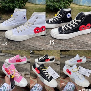 รองเท้า COMME Des GARCONS PLAY x Converse Chuck Taylor รองเท้าหุ้มข้อ💈 สินค้าพร้อมส่ง