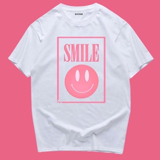 เสื้อยืดสกรีนลาย “smile pink” พร้อมส่ง🔥