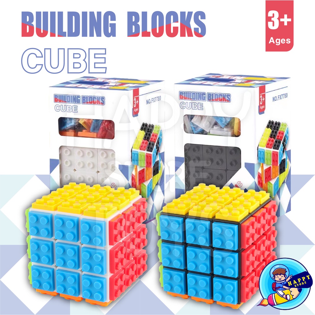 รูบิคตัวต่อ BUILDING BLOCKS CUBE 3*3 ของเล่นสุดฮิต แบบใหม่ ฝึกสมอง ฝึกสมอง สีดํา สีขาว สําหรับเด็ก *สุ่มขอบ*