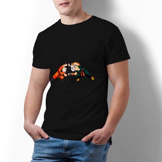 เสื้อยืดไม่ต้องรีด Bandai ดราก้อนบอลฟิวชั่นที่สมบูรณ์แบบ Goku ลําต้นเสื้อยืดการ์ตูน 100 ผ้าฝ้ายคนเสื้อยืดแขนสั้นพิมพ์เสื