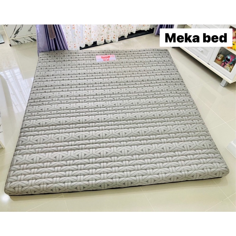 Meka bed ที่นอนยางพารา รุ่นMiracle Foam Topper หุ้มผ้าหนานุ่ม หนา3นิ้ว  5ฟุต แถมฟรี ปลอกมีซิปถอดซักได้ ส่งฟรี! มีปลายทาง