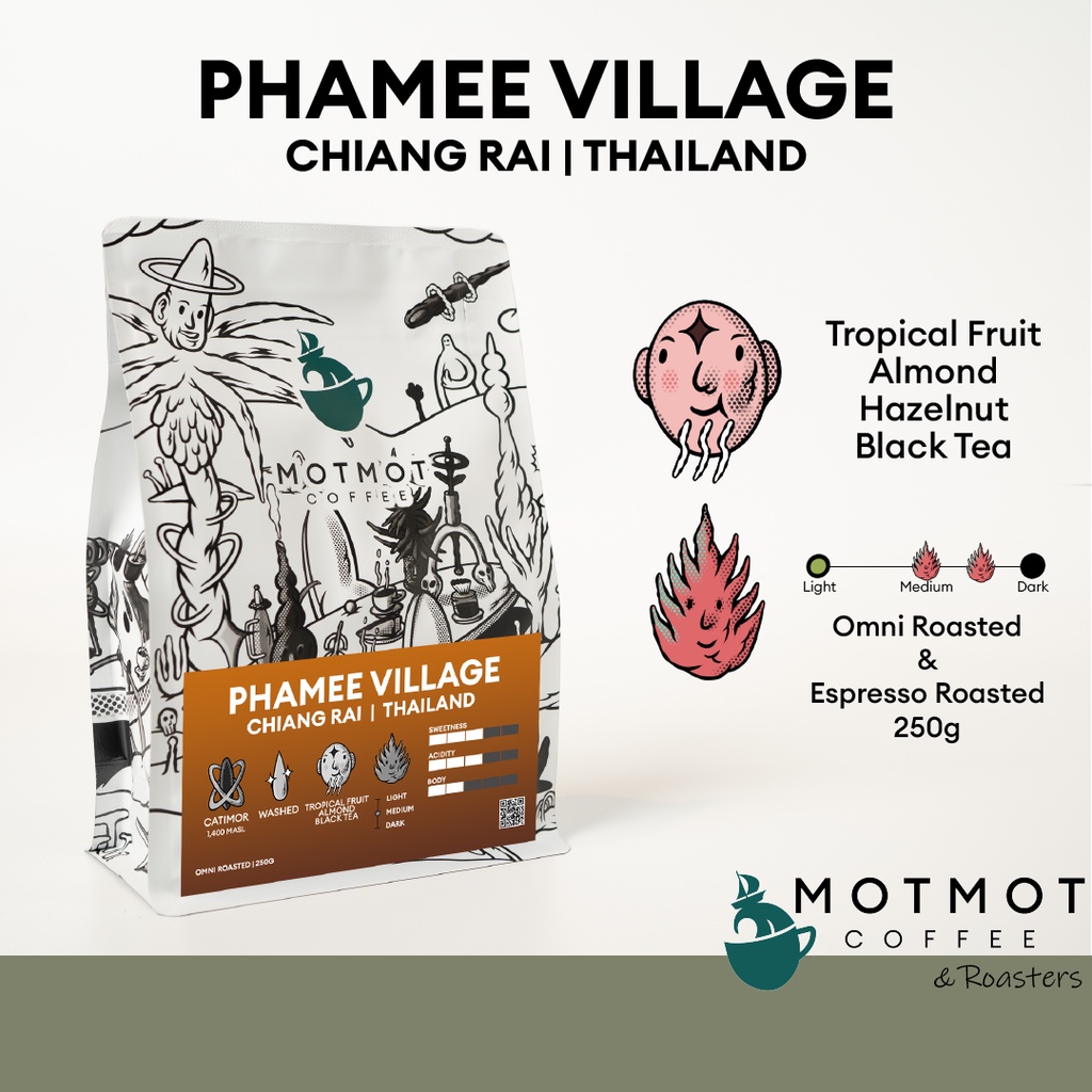 Thailand Chiang-Rai Phamee Village (Washed)   เมล็ดกาแฟคั่ว ดอย ผาหมี MOTMOT COFFEE