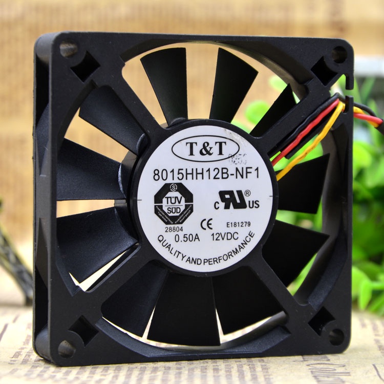 YTH T&T 8015HH12B-NF1 12V 0.50A 8 CM 8015 BALL CASE FAN