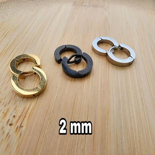 (1ข้าง)จิวห่วงขอบเหลี่ยม2×7 3×7 4×7 2×9 3×9 4×9มม. ต่างหูห่วงรอบวง 7mm 9mm งานสแตนเลสแท้