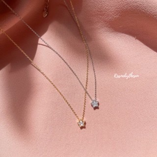 Kissmebythesun - Lost Stars necklace | สร้อยคอจี้ดาว ชุบทองคำขาว 14k