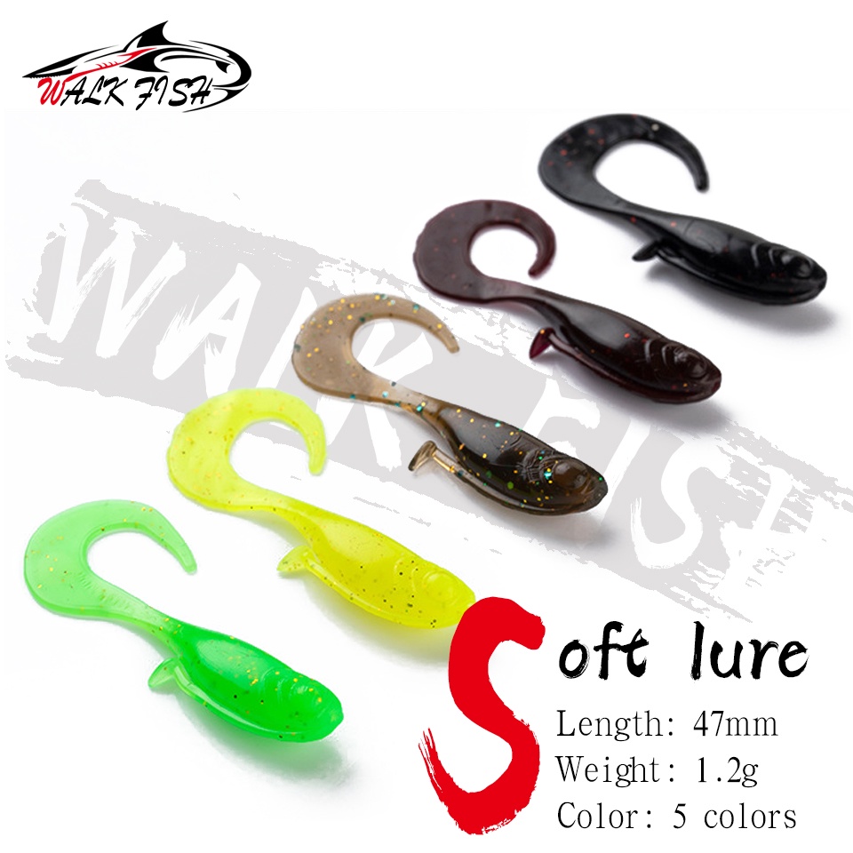 Walk FISH เหยื่อตกปลาประดิษฐ์ แบบนิ่ม 47 มม. 1.2 กรัม สําหรับตกปลาเทราท์ ไพค์ 12 ชิ้น ต่อล็อต