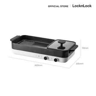 LocknLock เซ็ตเตาแม่เหล็กไฟฟ้าคู่ + กระทะอเนกประสงค์ Square Double Induction Cooker รุ่น EJI326S001