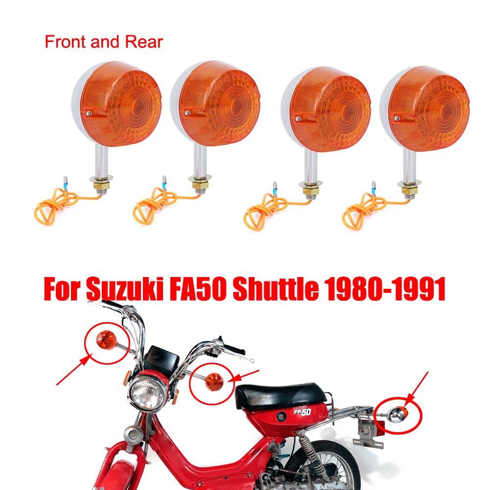 Front Rear Turn Signal Light Indicator Winker Flasher Lamp 1980-1991 For Suzuki FA50 FA50X Shuttle S