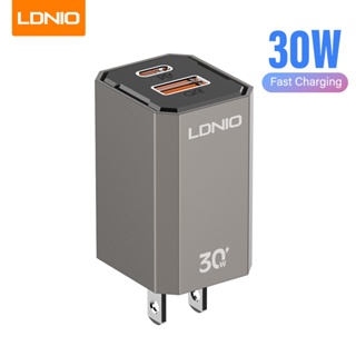 ใหม่ หัวชาร์จเร็ว LDNIO 30W PD QC3.0 Fast Wall Charger 30นาที50% หัวชาร์จซัมซุง หัวชาร์จแท้ไทป์ซี หัวชาร์จเร็ว สีเทา