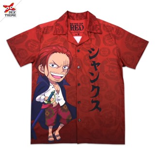 Dextreme เสื้อฮาวายวันพีซ (DOP-1598) Hawaii ลาย วันพีซ ฟิล์ม เรด One Piece Film Red สีแดง