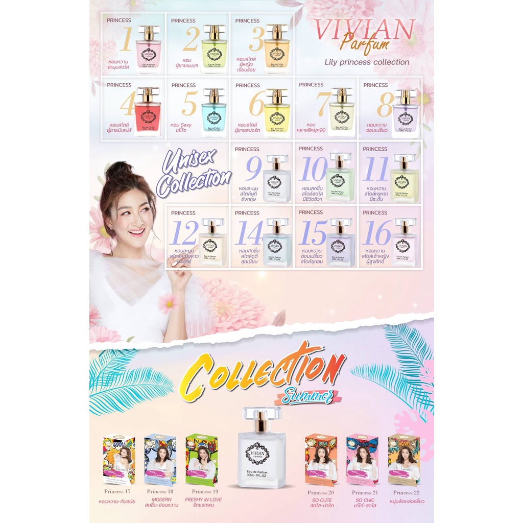 VIVIAN น้ำหอม PARFUM LILY 30 มล. กลิ่น PRINCESS  (สไตล์คุณหนู)