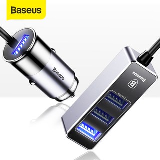 Baseus ที่ชาร์จโทรศัพท์มือถือ 4 พอร์ต สําหรับ iPhone X XS iPad Tablet 5V 5.5A Car Charge Car-Charger