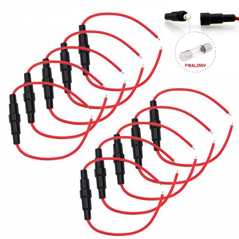 กระบอกฟิวส์ 5x20 mm ใส่ฟิวส์หลอดแก้ว In-Line fuse holder