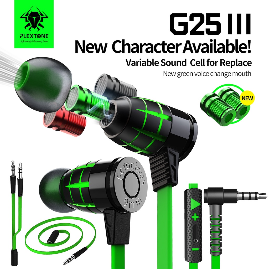 PLEXTONE G25 หูฟังเกมมิ่ง หูฟัง มีไมค์ 3.5  เบสแน่นแยกเสียงชัดเจน เทคโนโลยีตัดเสียงรบกวนแยกเสียงซ้าย