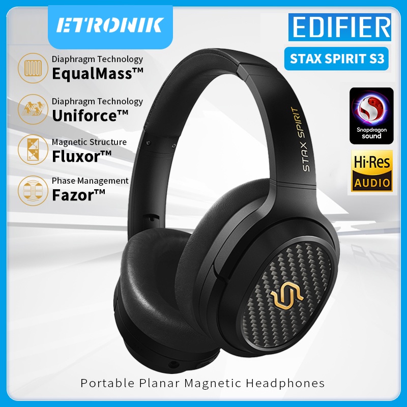 39950 บาท ETRONIK Edifier STAX SPIRIT S3 หูฟังไร้สายแบบพกพา Planar Magnetic Audio System เสียงความละเอียดสูง 80 ชั่วโมงเล่น Snapdragon หูฟังที่มี Latency ต่ำเป็นพิเศษ Audio