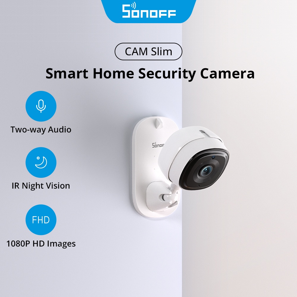 Sonoff Cam Slanke กล้องรักษาความปลอดภัยอัจฉริยะ WiFi 1080P HD สัญญาณเตือนการเคลื่อนไหว การเชื่อมต่อฉ