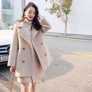 928🔥พร้อมส่ง🔥 ส่งไว ทันใจ ร้านคนไทยค่ะ❤️Coat wool ชุดเซ็ต โค้ทวูล โค้ทผ้าวูล เสื้อกันหนาว กระโปรง ใส่หน้าหนาว โค้ท