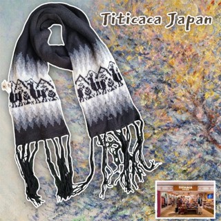 ผ้าพันคอทอลาย - งานแบรนด์ Titicaca /แบรนด์ดังใน Japan (มือสอง)