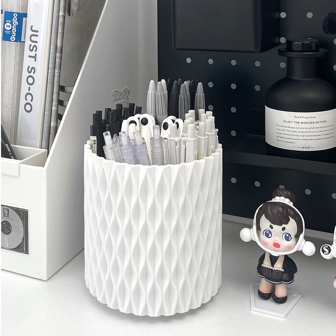 Ohaya กล่องเก็บแปรงแต่งหน้า ปากกา เครื่องเขียน อเนกประสงค์ หมุนได้ - รูปที่ 6