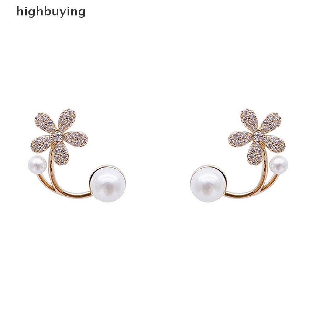 [highbuying] สไตล์เกาหลี มุกเทียม ดอกไม้ ต่างหูสตั๊ด / ผู้หญิง แฟชั่นหรูหรา เครื่องประดับ งานแต่งงาน เครื่องประดับใหม่ พร้อมส่ง