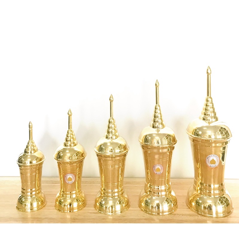 โกศทองเหลือง ที่ใส่อัฐิ ทองเหลืองแท้ 100% โกศทรงอ้วน สินค้ามี 5 ขนาด (ราคาต่อชิ้น)