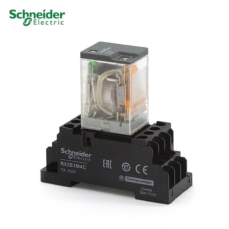 HB Schneider ไฟฟ้า RXZE1M4C ซ็อกเก็ตแคลมป์สกรูสําหรับใช้กับ RXM4 (10 ชิ้น) 7A 250V