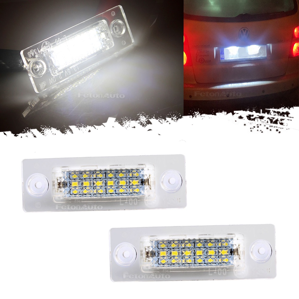 2X LED Canbus ไฟป้ายทะเบียนด้านหลังสําหรับ Volkswagen Touran Golf Caddy Jetta MK5 T5 Passat Limousine Skoda