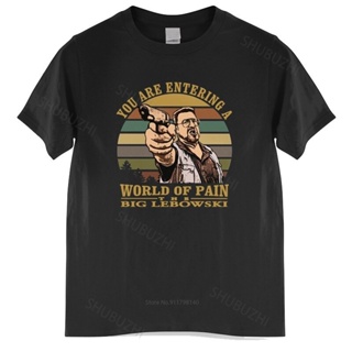 เสื้อยืดผ้าฝ้าย เสื้อยืด พิมพ์ลาย The Big Lebowski สไตล์วินเทจ สีดํา สําหรับผู้ชาย