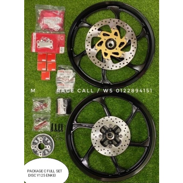 YAMAHA HLY SPORT RIM 6 BATANG Y125Z 5XK Y125ZR PNP Y15 Y16 RS150 RSX150 ชุดสีดํา / SLIVER ชุดสมบูรณ์