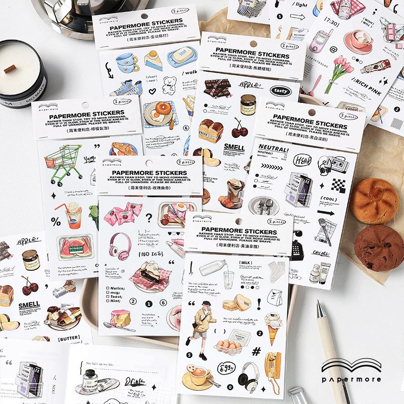 2 ชิ ้ น Love Weekend Time Precut ตกแต ่ ง Notebook Planner สติกเกอร ์ Scrapbooking Diary Sticky กระดาษ Flakes