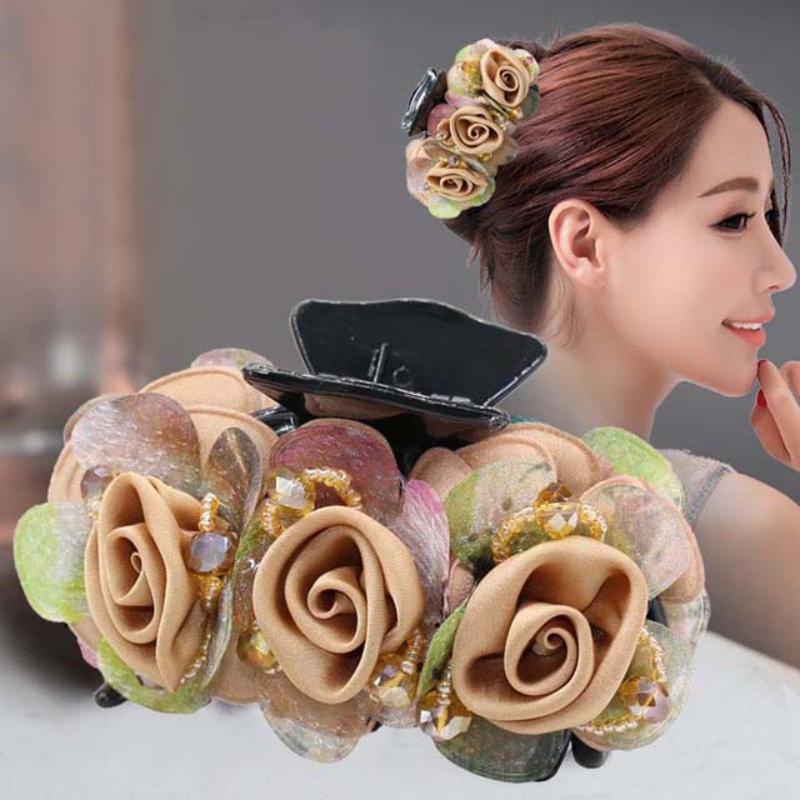 กิ๊บติดผมหางม้า ลายดอกไม้ สวยหรู แฟชั่นเกาหลี - รูปที่ 6