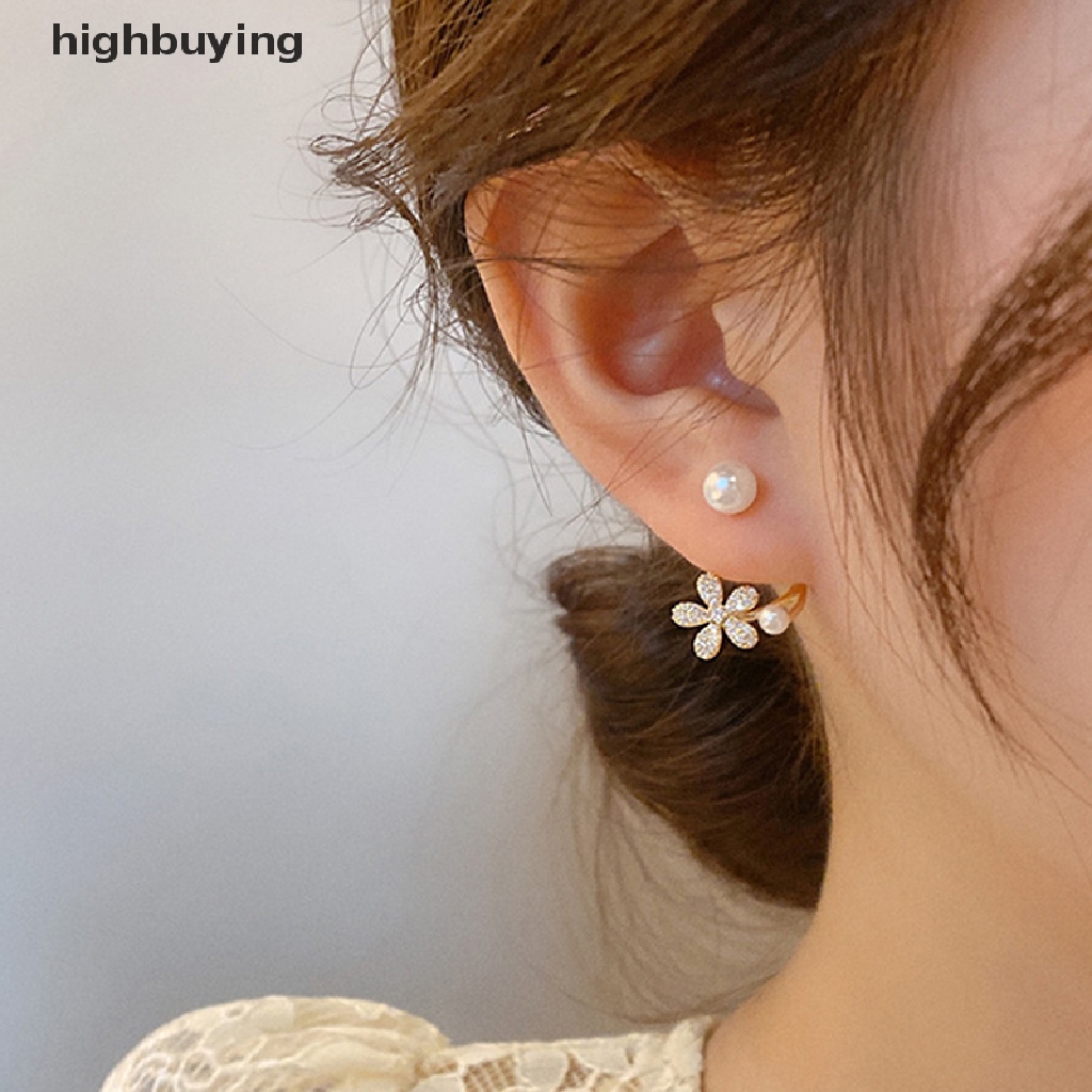 [highbuying] สไตล์เกาหลี มุกเทียม ดอกไม้ ต่างหูสตั๊ด / ผู้หญิง แฟชั่นหรูหรา เครื่องประดับ งานแต่งงาน เครื่องประดับใหม่ พร้อมส่ง