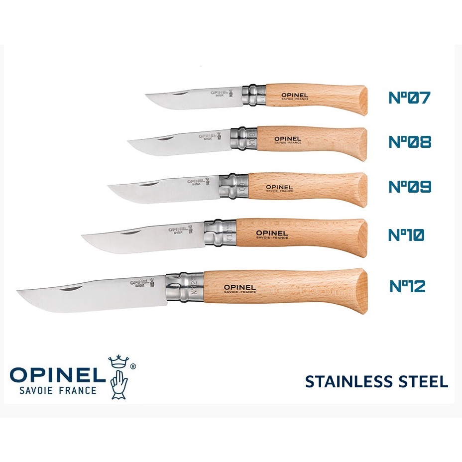 มีดพับด้ามไม้ OPINEL STAINLESS STEEL