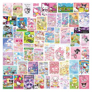 SANRIO โปสเตอร์สติกเกอร์ PVC กันน้ํา ลายสตรอเบอร์รี่ ซานริโอ้ น่ารัก 62 ชิ้น