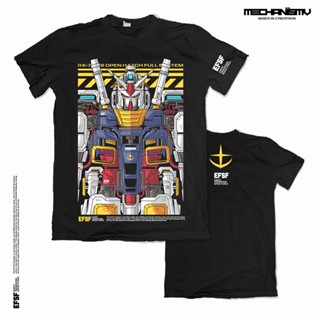 เสื้อยืดผ้าฝ้ายพิมพ์ลายแฟชั่น [ Gundam ] RX-78-2 เสื้อยืด เปิดหมวก ออกแบบเอง (XS-5XL)