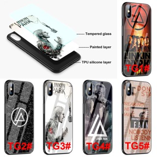 Tg112 เคสโทรศัพท์มือถือกระจกนิรภัย ลาย Linkin Park สําหรับ iphone 5 5S 6 6S 7 8 Plus SE 2020 2016