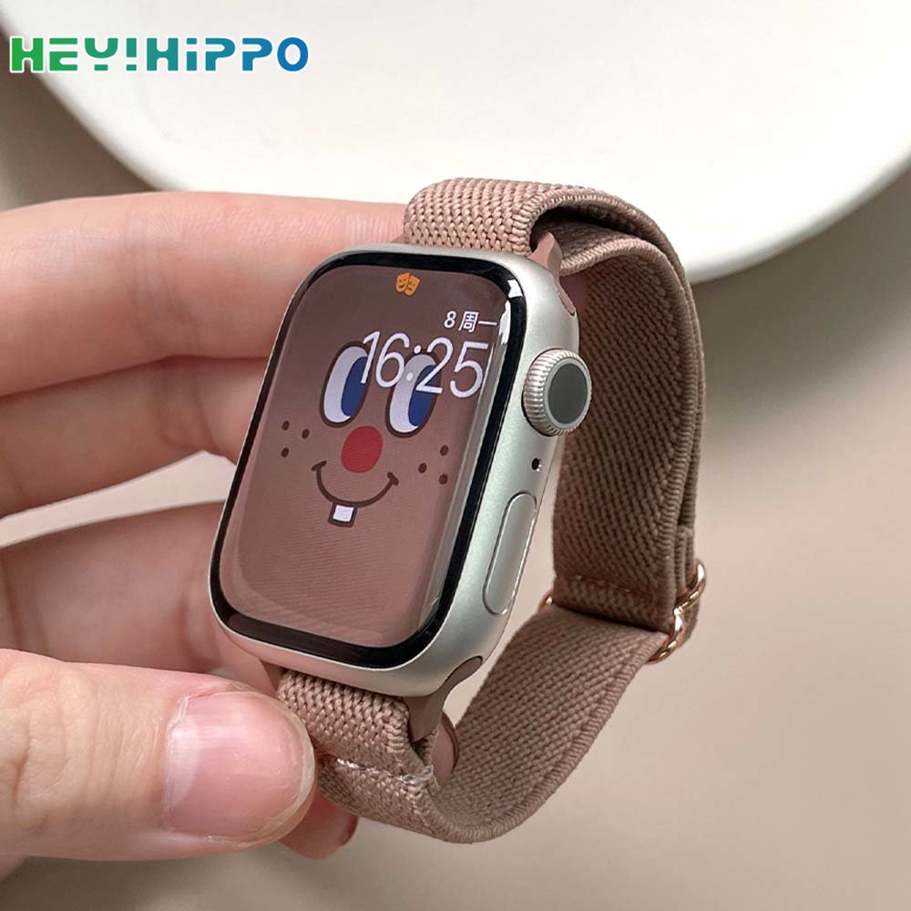 สายนาฬิกาข้อมือ ไนล่อน ยืดหยุ่น ปรับได้ สําหรับสมาร์ทวอทช์ iwatch 8 7 6 SE 5 45 44 42 41 40 38 มม.
