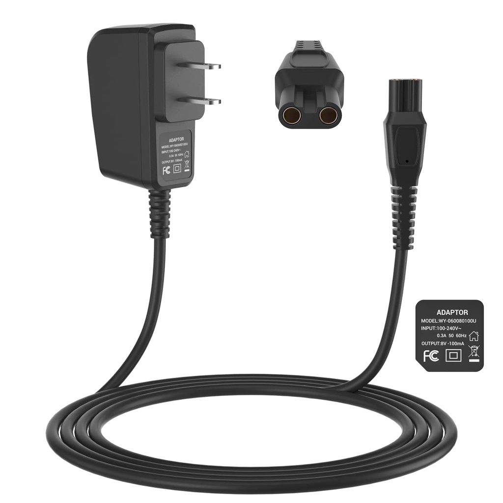 8v 100MA Power Adapter เครื่องโกนหนวด Charger Fit สําหรับ Philips HQ850 Norelco Oneblade QP2630 QP2530 เปลี่ยนสายชาร์จ,Trimmer