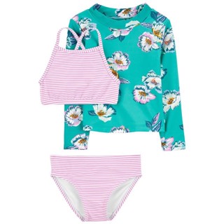 CarterS Swim Bikini+Long Sleeve 3Pc Pink L8 คาร์เตอร์เสื้อผ้าชุดว่ายน้ำทูพีชพร้อมเสื้อคลุม